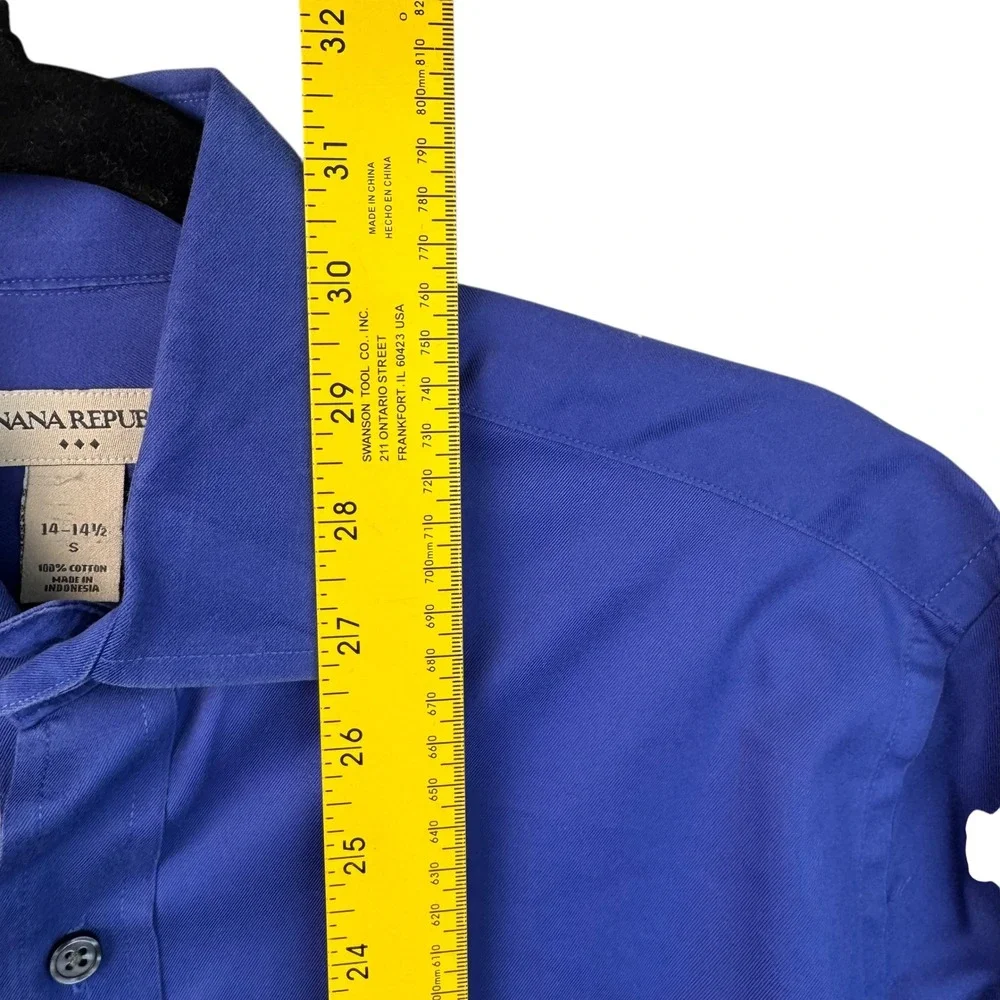 Banana Republic Mens Dress Shirt Small Long Sleeve‎ Button Up Blue Cotton